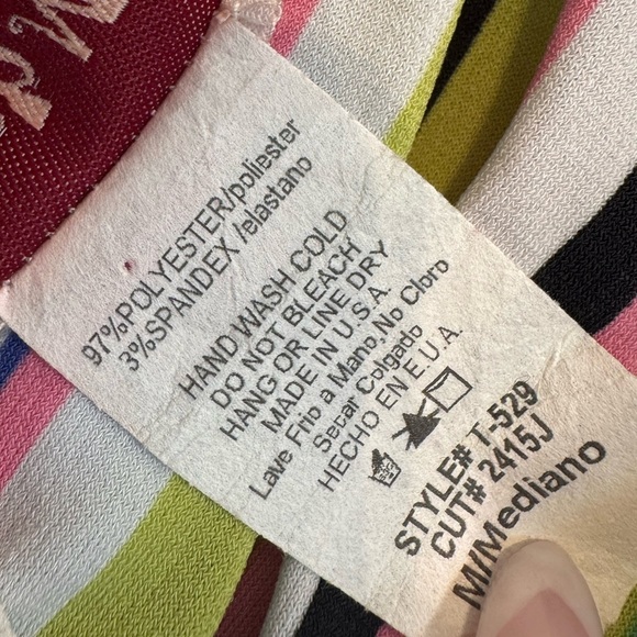 Catch Me Striped Multicolor Wrap Top size Medium - Picture 5 of 5